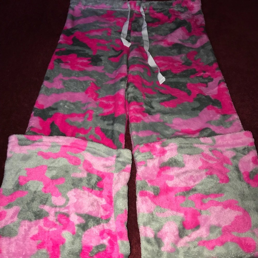 Pink camouflage pajama pants